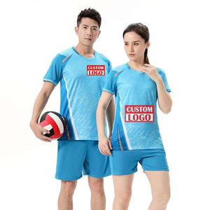 Tenue de volley-ball imprimée haut de gamme, maillot et short d'équipe personnalisés par sublimation, tissu respirant extensible dans quatre directions, anti-humidité, vêtements de sport - Product Image 3