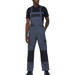 Combinaison de travail bleu marine pour homme, en coton, résistante à l'abrasion, avec bretelles réglables et genoux renforcés - Product Image 1