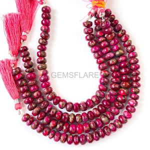 Cuentas redondas de turquesa rosa cobre AAA, cuentas de turquesa Mohave rosa intenso de 8-10 mm para la fabricación de joyas, venta al por mayor. - Product Image 2