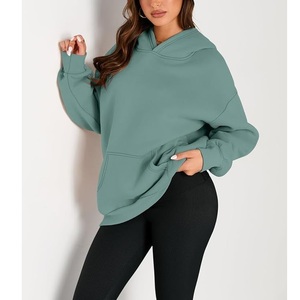 Sweat-shirts et sweats à capuche pour femmes, veste à capuche en polaire chaude pour l'hiver, couleur unie, coupe ajustée, sweat-shirt de BD - Product Image 3