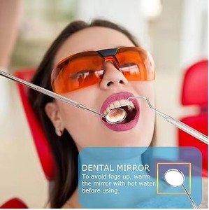 Kit d'Instruments Dentaires en Acier Inoxydable pour Soins Dentaires, Miroir Buccal, Pince, Outils d'Hygiène Dentaire, Ensemble de 6 Pièces Manuel - Product Image 5
