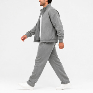 Men's Bonded Tech Fleece Zip-Up Hoodie and Jogger <b>Pants</b> Set Spring Casual Tracksuit - Product Image 4