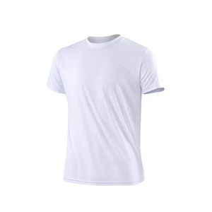 T-shirt en coton blanc surdimensionné pour homme, manches courtes, col rond, décontracté, couleur unie, jersey tricoté, coupe ajustée - Product Image 2