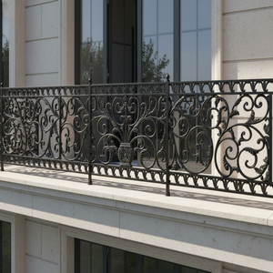 Balaji Metals 5 Year Warranty Export Quality Modern Royal Cast Iron Aluminum Decorative Balcony Railing <b>Adjustable</b> Frameless UV - Product Image 1