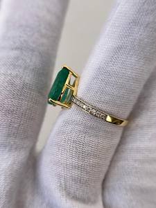 Anillo de compromiso étnico con esmeralda, plata de ley 925, chapado en oro de 14 quilates, anillo de promesa de aniversario de bodas, regalo para ella - Product Image 6