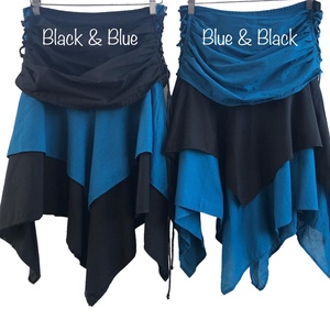 กระโปรงผ้าฝ้ายสไตล์โบฮีเมียนแบบสองสี ทรงเอซิมเมตริกชายระบายพลิ้วไหวสำหรับฤดูร้อน ราคาขายส่งสำหรับผู้หญิง - Product Image 3