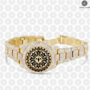 Charm Jewells Women's Yellow Gold <b>Mechanical</b> <b>Watch</b> 38mm Round Dial Sapphire Crystal Luminous Luxury Fashion Butterfly Clasp - Product Image 3