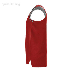 Wholesale Custom Basketball Jersey Men's Sleeveless Red Black Custom Number Sublimated Print Breathable Polyester Tank <b>Top</b> - Product Image 4