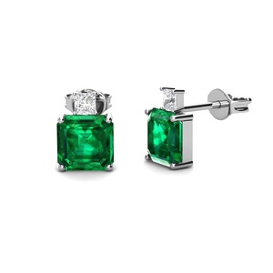 Joyas de plata <span class=keywords><strong>2022</strong></span> para mujer, aretes cuadrados de Esmeralda verde de <span class=keywords><strong>3</strong></span> quilates cultivados en laboratorio, joyería <span class=keywords><strong>Destiny</strong></span>, 925 - Product Image 1