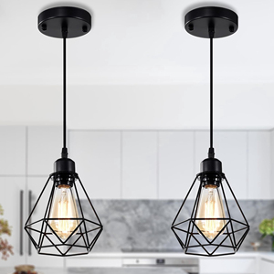 Lampe suspendue en cage de fer de qualité export, design moderne, ronde, en fil métallique noir, pour salon, intérieur, maison. - Product Image 4