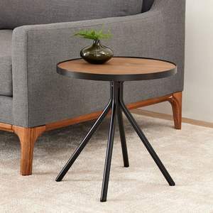 Table d'appoint ComfortUse avec plateau en bois et pieds en fer robustes, conçue pour la vie quotidienne - Product Image 5