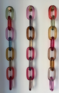 Acrylic Resin Link Chain Pendant <b>Chunky</b> Hollow <b>Ring</b> Handcrafted Decorative Ornament for Birthday Home Display - Product Image 5