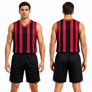 Conjunto de Uniforme de Voleibol Personalizado para Hombre, Rojo y Negro, Ropa Deportiva Transpirable de Secado Rápido, Kit de Equipo al por Mayor - Product Image 1