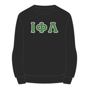 Sudadera negra de la hermandad Iota Phi Lambda, ropa con letras griegas, top informal con cuello redondo para mujer, calidad premium - Product Image 1
