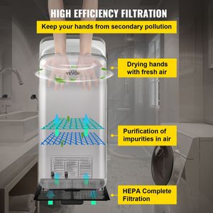 Secador de Manos Eléctrico Comercial Premium Jet de 16 Pulgadas, Secador de Aire ABS con Filtración HEPA, Secador de Manos de Pared - Product Image 3