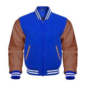 OEM Varsity <b>Jacket</b> Custom Logo Wool Body PU <b>Leather</b> Sleeve <b>Jacket</b> Heat-Transfer Logo Left Sleeve Sports Team School Uniform - Product Image 5