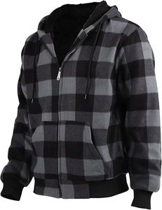 Sweat à capuche zippé doublé en sherpa pour homme, conçu pour le travail hivernal et le confort en extérieur, polaire chaude - Product Image 3