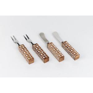 Juego de Cubiertos de Madera Estilo Campestre, Juego de 4 Piezas, Cubiertos Artesanales, Accesorios de Cocina - Product Image 1