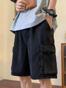 Pantalones Cortos de Mezclilla Holgados para Hombre, Estilo Y2K, Cargo, Rotos, con Cintura Elástica, Shorts de Mezclilla Cómodos, Casuales, Estilo Urbano, para Verano - Product Image 4