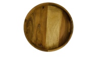 Hot Selling Lazy Susan Serviert ablett Rundes Serviert ablett aus Akazien holz mit Griffen Runde Platte Abendessen Serviert abletts zum Essen