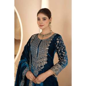 Ensemble de vêtements de fête pour femmes de designer avec élégant Pent et beau Dupatta - Product Image 3