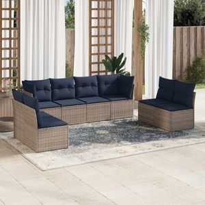 Ensemble de canapé de patio en poly rotin gris de 13 pièces avec coussins Collection de meubles d'extérieur durables - Product Image 1