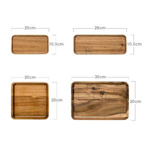 Ensemble de 4 plateaux de service en bois rectangulaires 20x10,5cm 28x10,5cm 20x20cm 30x20cm, design minimaliste fait main, en bois massif, plats et assiettes - Product Image 1