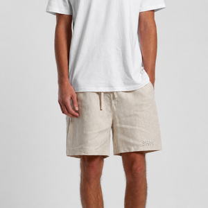 Pantalones Cortos de Lino Casuales de Verano para Hombre SHH, Cintura Elástica, Transpirables, Ligeros, de Color Sólido, para Playa, OEM Personalizado - Product Image 2