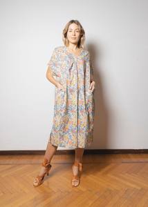 ชุดเดรสผ้าฝ้ายอินเดียพิมพ์ลายดอกไม้ทำมือสำหรับผู้หญิง ชุดฤดูร้อนสไตล์โบโฮ IZNA014 - Product Image 4