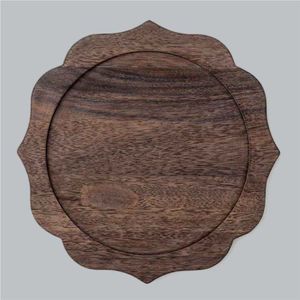 Premium Mango Wood Charger <b>Plate</b> Rustic Scalloped Serving Tray <b>Decorative</b> Wooden <b>Plate</b> For Dining Table Wedding Decor <b>Plate</b> - Product Image 1