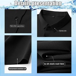 Chemise décontractée en coton tricoté pour hommes grandes tailles, imprimée, tendance, confortable, respirante, séchage rapide, coupe ajustée - Product Image 6