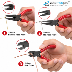 145mm Stainless Steel Jewelry <b>Pliers</b> Smooth Jaws Spring Finger Grip Foaming Handles Wire Crimping and Jewelry Making Tools 5.71 - Product Image 2