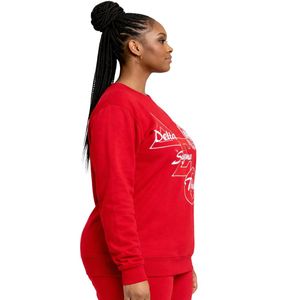 Felpa Rossa Delta Sigma Theta per Donne, Vestibilità Comoda, Tessuto Premium, Abbigliamento Casual per Confraternite Greche - Product Image 3