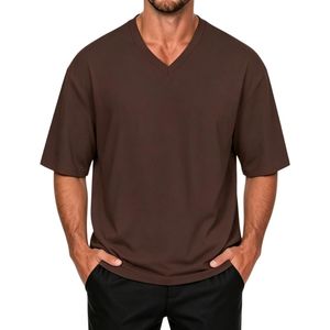 Camiseta Casual Personalizada para Hombre, Cuello en V, Manga Corta, Básica, Lisa, de Verano, para Uso Diario, Ropa Básica Masculina - Product Image 1