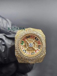 Anillo de cóctel para hombre chapado en plata 925 con pavé de moissanita, diseño Ruleta, joyería de fiesta Hiphop - Product Image 3
