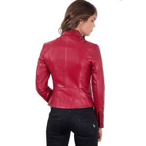 Wholesale Womens <b>Sheepskin</b> Leather <b>Jacket</b> With Embroidery Ladies Tailored Leather <b>Jacket</b> Factory For Private Label Buyers - Product Image 5