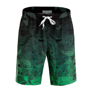 Shorts tricotés décontractés pour hommes, taille mi-haute avec cordon de serrage, patchwork uni effet usé, légers, respirants et séchage rapide, pour l'été - Product Image 1