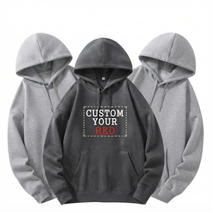 Sweat à capuche personnalisé en pur coton, motif uni, style streetwear, impression DTG, strass thermocollants, sweat à capuche pour homme, survêtement oversize - Product Image 1
