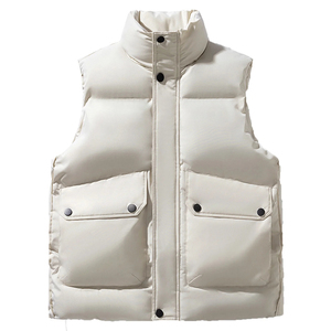 Chaleco acolchado negro para exteriores, deportivo, de plumón, para invierno, softshell, sin mangas, para calentar el cuerpo. - Product Image 6