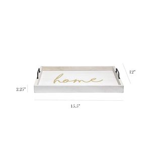 Bandeja Blanca de Diseño Simple y Elegante con Asas de Hierro Negro, Plato Decorativo Portátil, Plato Ecológico de Larga Duración - Product Image 6