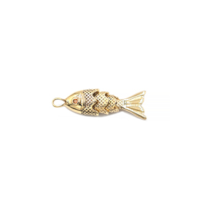 จี้รูปตาปลาประดับเพชรคิวบิกเซอร์โคเนียสีส้ม ทำจากทองเหลืองชุบทอง 18K สำหรับทำสร้อยคอและเครื่องประดับ - Product Image 6