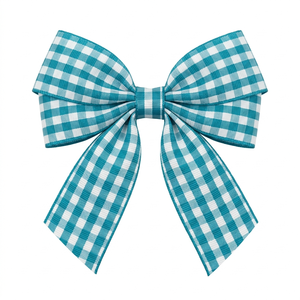 15mm Turquoise White Check Gingham Grosgrain Ribbon Export Quality Ready Stock for Favor Packaging Headbands <b>Scrapbook</b> Decor - Product Image 3