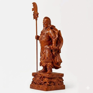 Statue de Guan Gong sculptée à la main en bois de rose pour la décoration Feng Shui 50 cm - Product Image 6