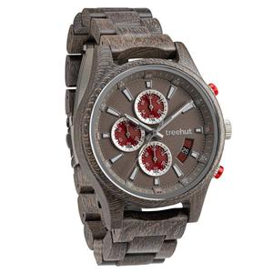 Reloj de Pulsera de Madera Grabado Personalizado para Hombre, Reloj de Cuarzo con Correa de Madera y Acero, Regalo del Día de San Valentín para Papá y Él - Product Image 1