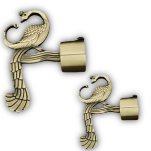 Brass Antique peacock Shape <b>Curtain</b> Bracket rods <b>curtain</b> accessories - Product Image 1