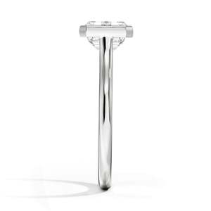 Bague de fiançailles solitaire en moissanite taille émeraude or rose de luxe, sertie d'un clos octogonal, bijoux fins élégants - Product Image 4