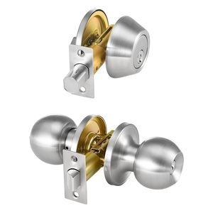 Juego de Manija de Puerta de Entrada y Cerrojo de Cilindro Único en Acabado Níquel Satinado, para Puertas de 1-3/8'' a 1-3/4'', para Entrada o Puerta Exterior - Product Image 3