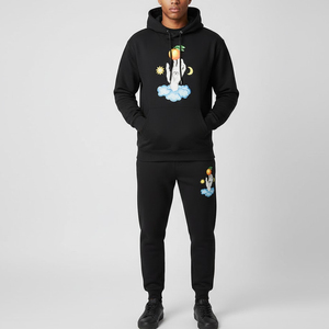 Men's Tracksuit Heavyweight Outdoor Wear Sweat Suit High Quality <b>Distress</b> Embroidered Tracksuit With Custom Logo - Product Image 1