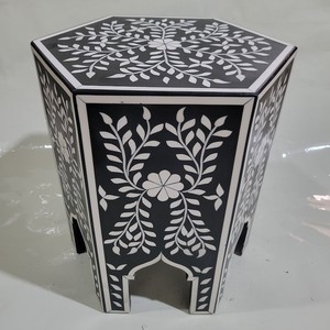Belladec Bone Inlay <b>Bedside</b> Console Table <b>Stool</b>-Modern Design High Quality Handcrafted Home Decor <b>for</b> Get Well Use Delhi Origin - Product Image 1