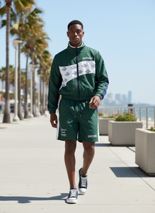 Ensemble de survêtement décontracté de haute qualité avec pantalon de jogging et sweat à capuche, longueur genou, logo personnalisé, broderie de patch 100 % nylon pour homme - Product Image 6